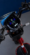 Scooter Elétrica 800W com Banco Duplo e Autonomia de até 60 km - Vermelha