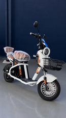 Scooter Elétrica 800W com Banco Duplo e Autonomia de até 60 km - Branca